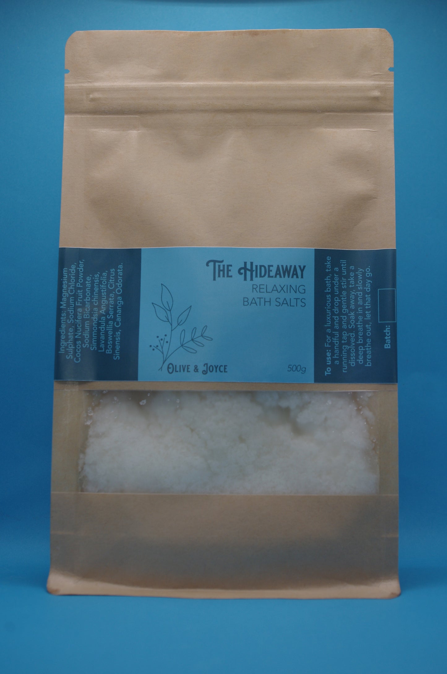 The Hideaway | 100% Natural Bath Salts | Muscle Relief & Skin Softening | 500g