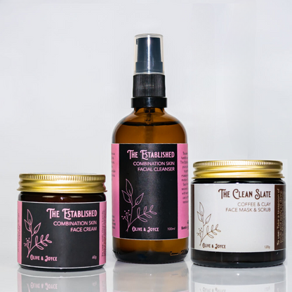 The Established + Clean Slate Bundle | Natural Skincare For Combination Skin | Dry & Oily Skin type