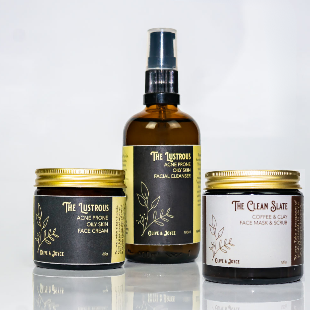 The Lustrous + Clean Slate Bundle | Natural Skincare for Oily & Acne-Prone Skin