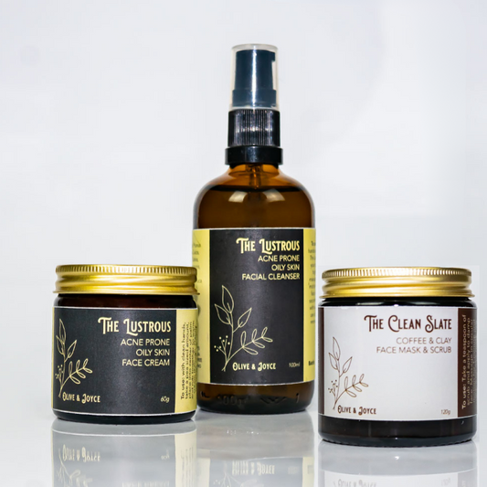 The Lustrous + Clean Slate Bundle | Natural Skincare for Oily & Acne-Prone Skin