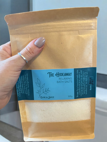 The Hideaway | 100% Natural Bath Salts | Muscle Relief & Skin Softening | 500g