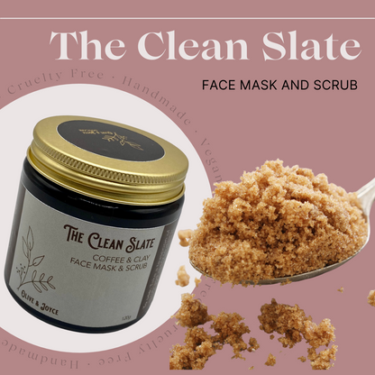 The Clean Slate | Face Mask And Scrub | Natural Handmade Exfoliating Skincare