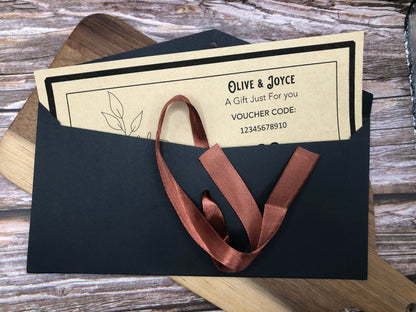 Natural skincare gift voucher, birthday voucher, Christmas voucher by the natural skincare company
