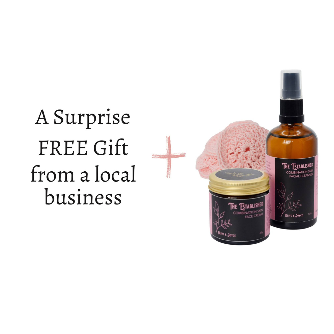 Subscription Box Natural skincare for combination skin oil cleanser and face cream set by the natural skincare company