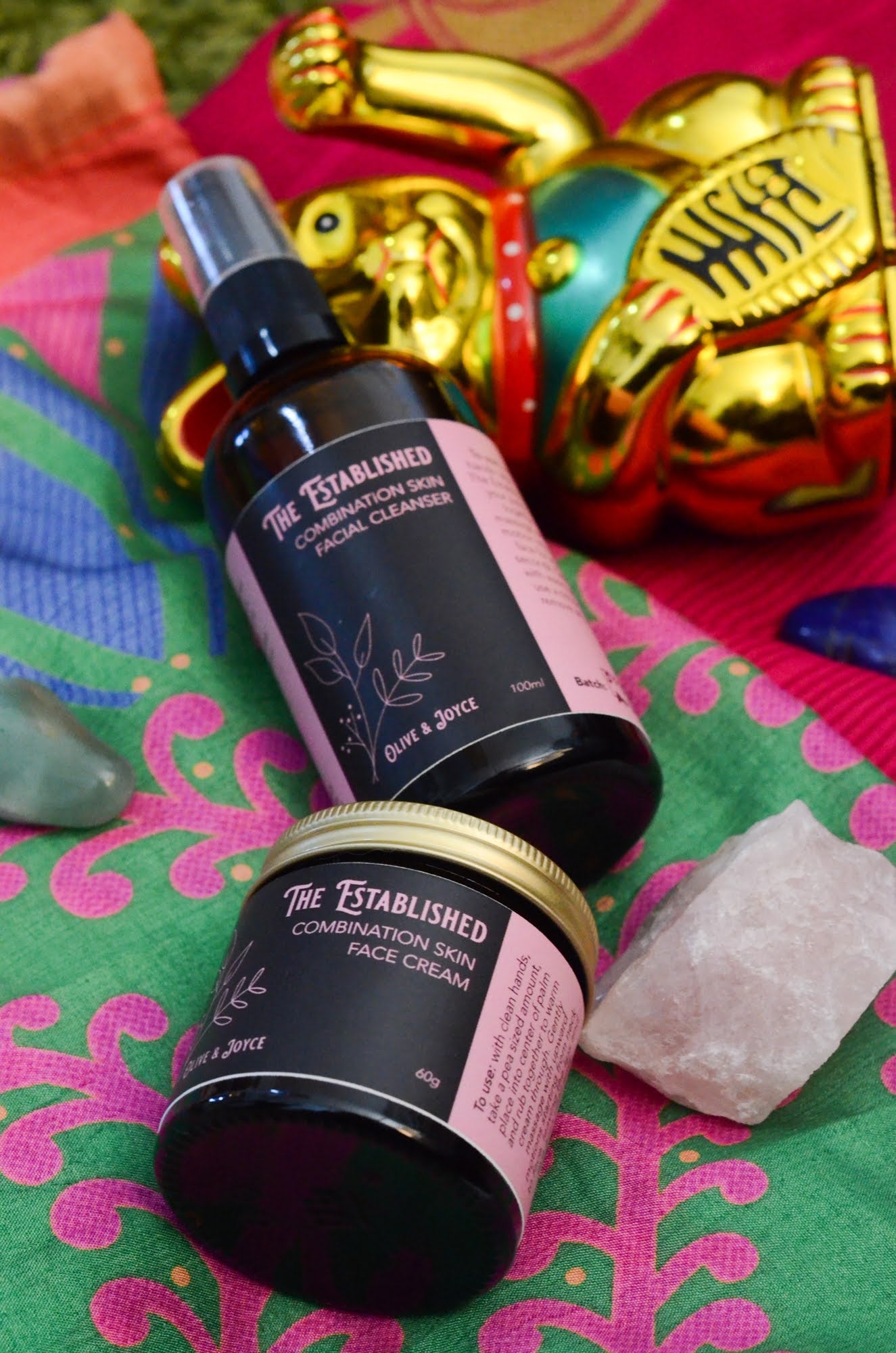 Subscription Box Natural skincare for oily t-zone combination skin oil cleanser and face cream set by the natural skincare company