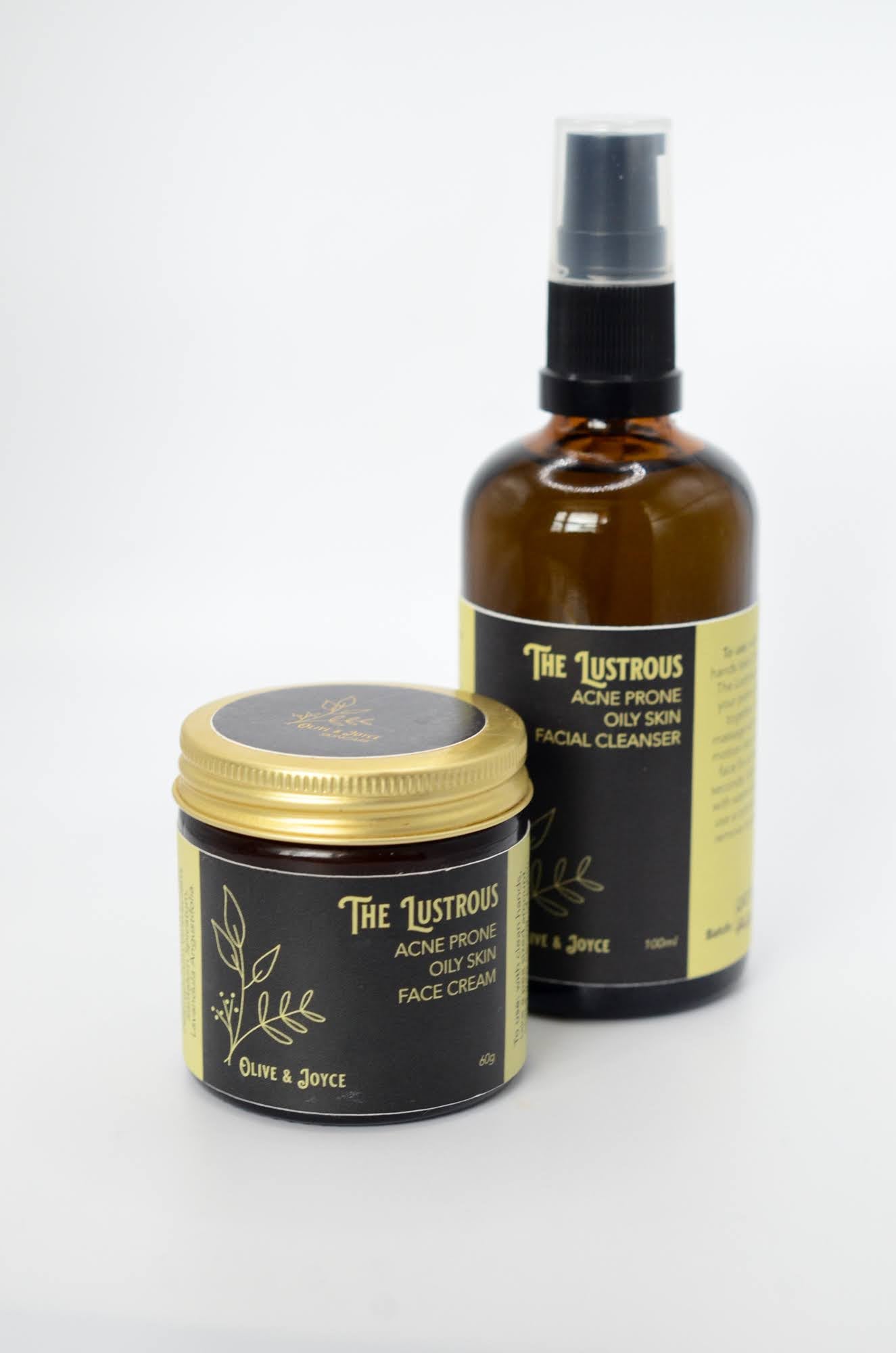 Natural skincare for greasy skin oil cleanser and face cream set by the natural skincare company